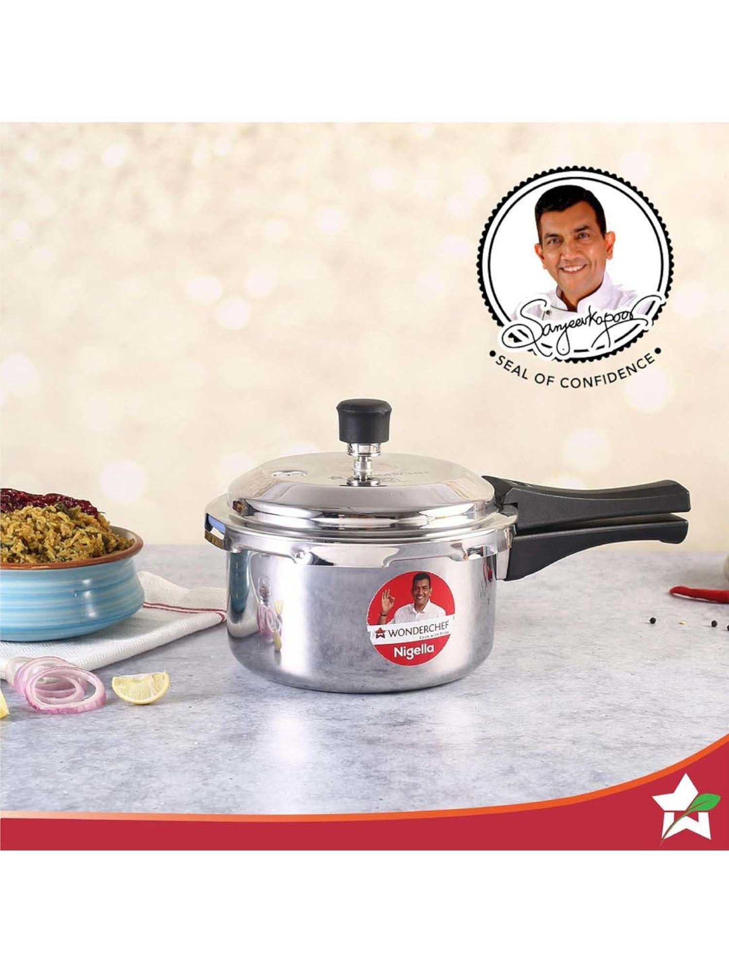 Pigeon Silver Stainless steel Pressure Cooker (10 L)