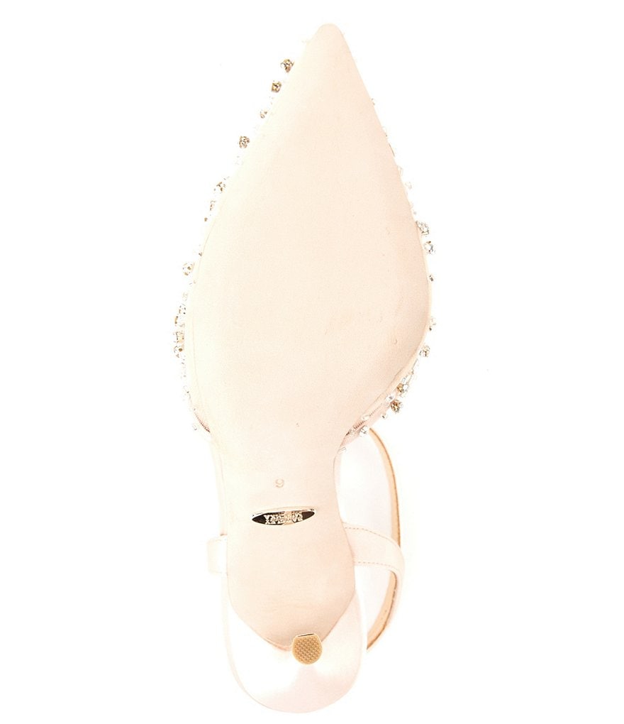 Badgley Mischka Roe Crystal And Beaded Detail Pointed Toe Dress Pumps