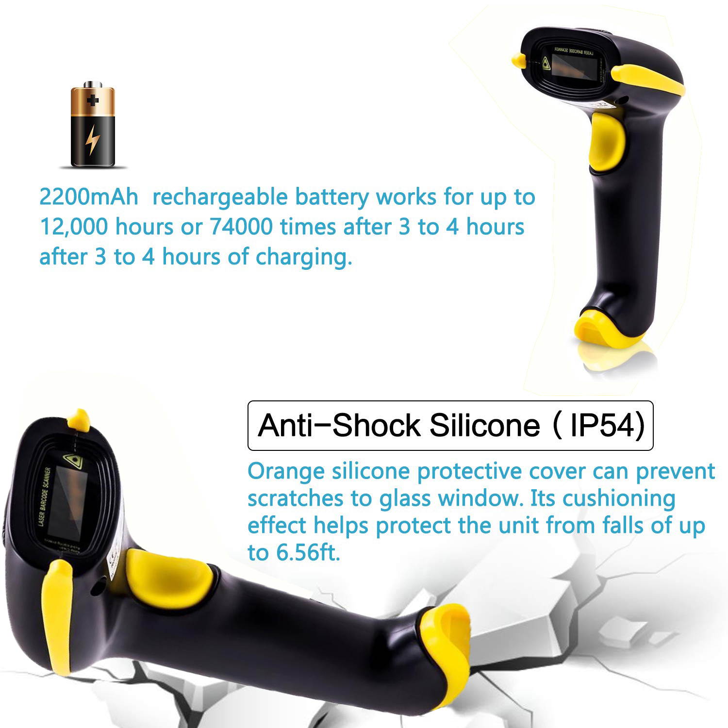Werleo Barcode Scanner Wireless 1D 2D 2-in-1 2.4G Wireless & USB 2.0 Wired 2D QR Bar Code Scanner Cordless CMOS Image Barcode Reader for Mobile Payment Computer Screen 2D Scanner Barcode with Stand