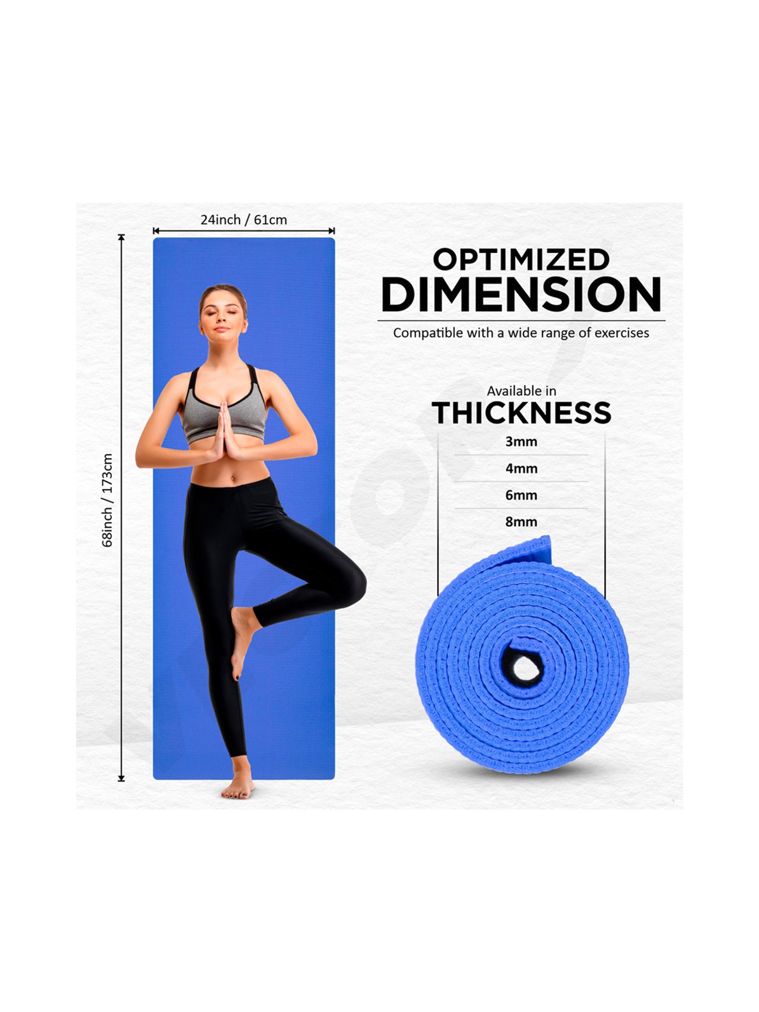 Vector X Non-Toxic Phthalate Free Yoga Matt (Navy) Size - 4MM