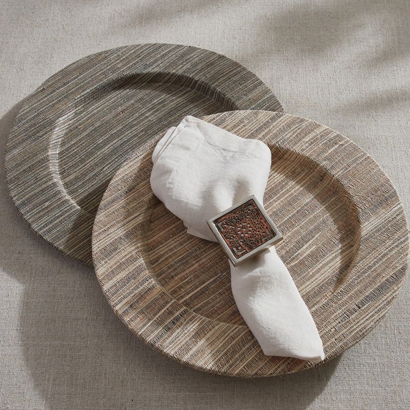 Split P Hyacinth Round Charger Plate Set - Stone