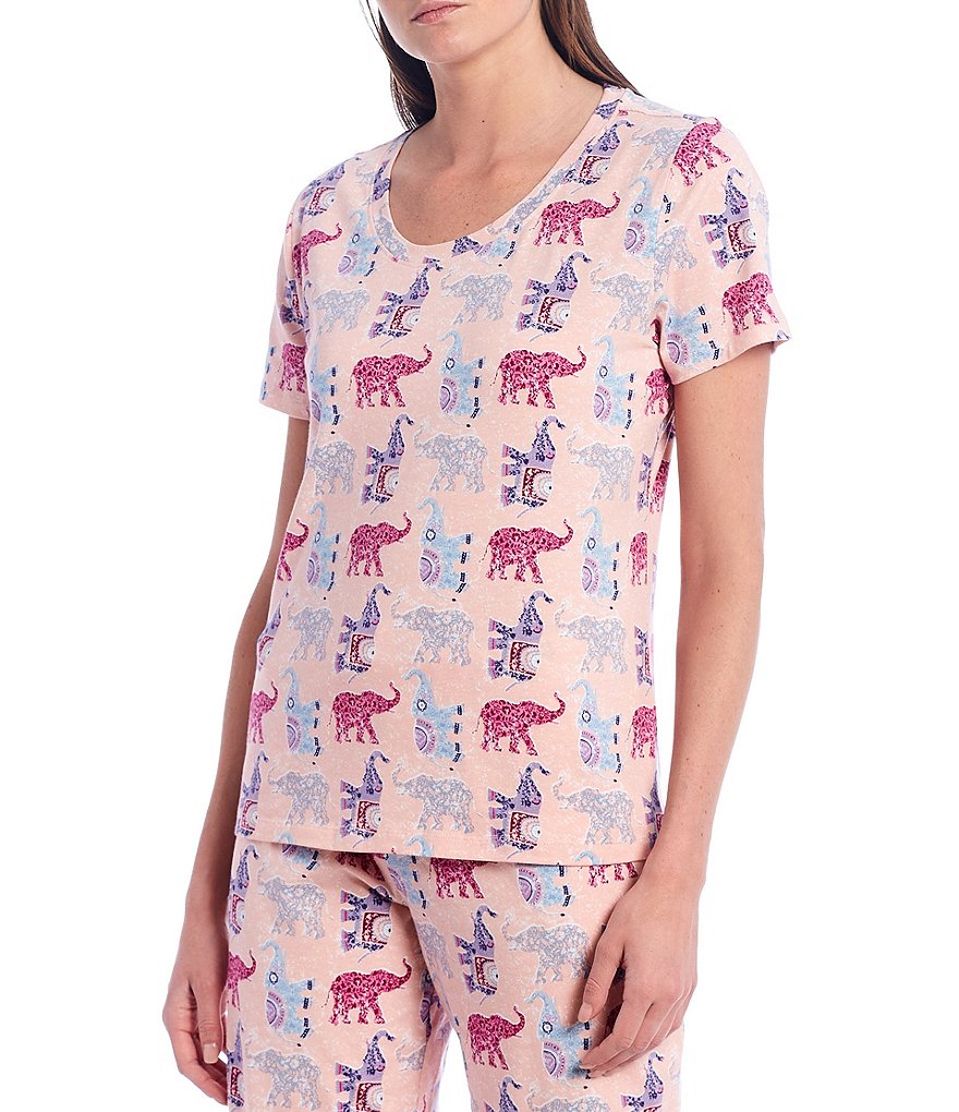 Donna Karan Abstract Print Knit Sleep Pants