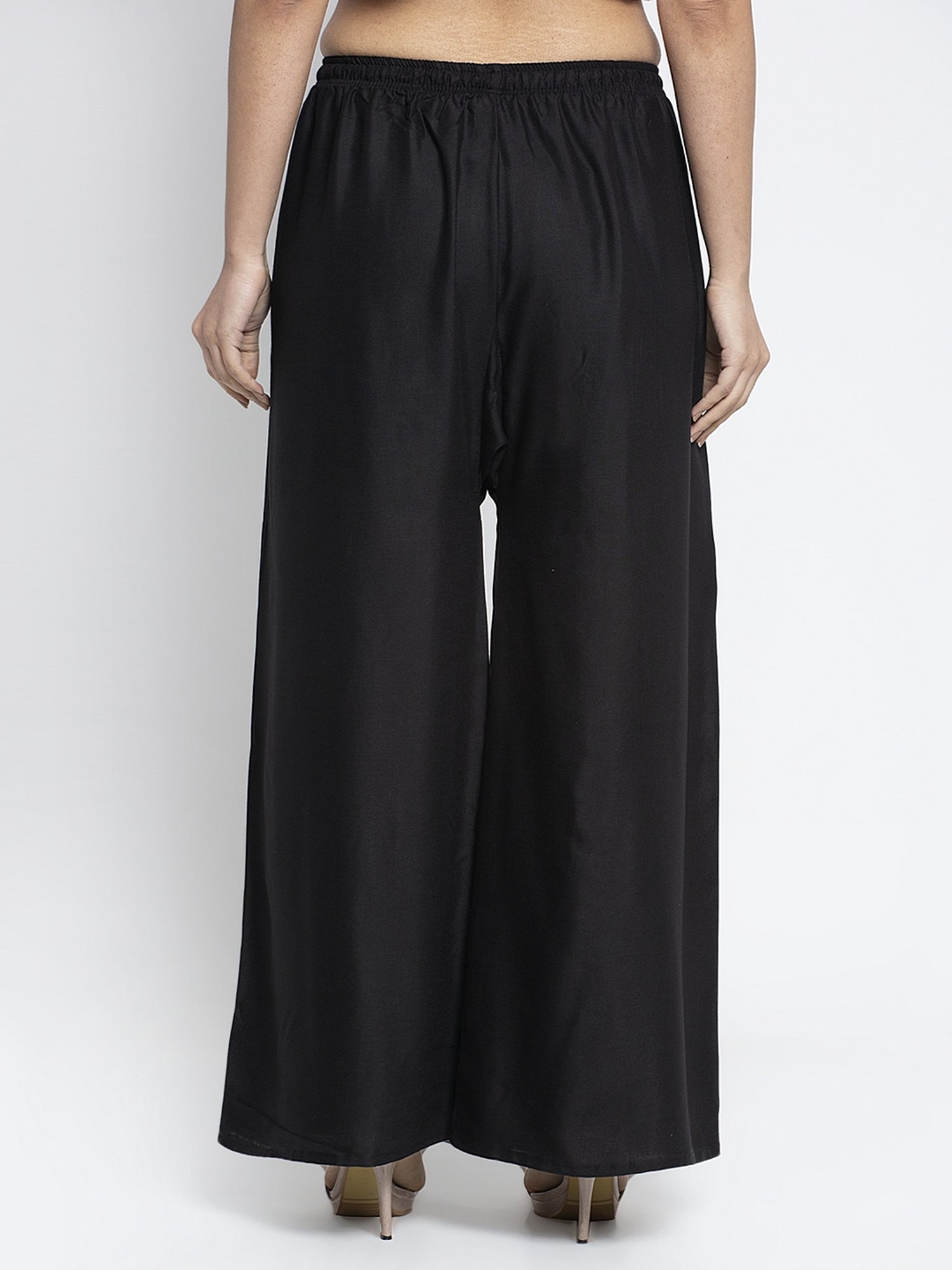 Gracit Black & Beige Flared Fit Palazzos - Pack Of 2