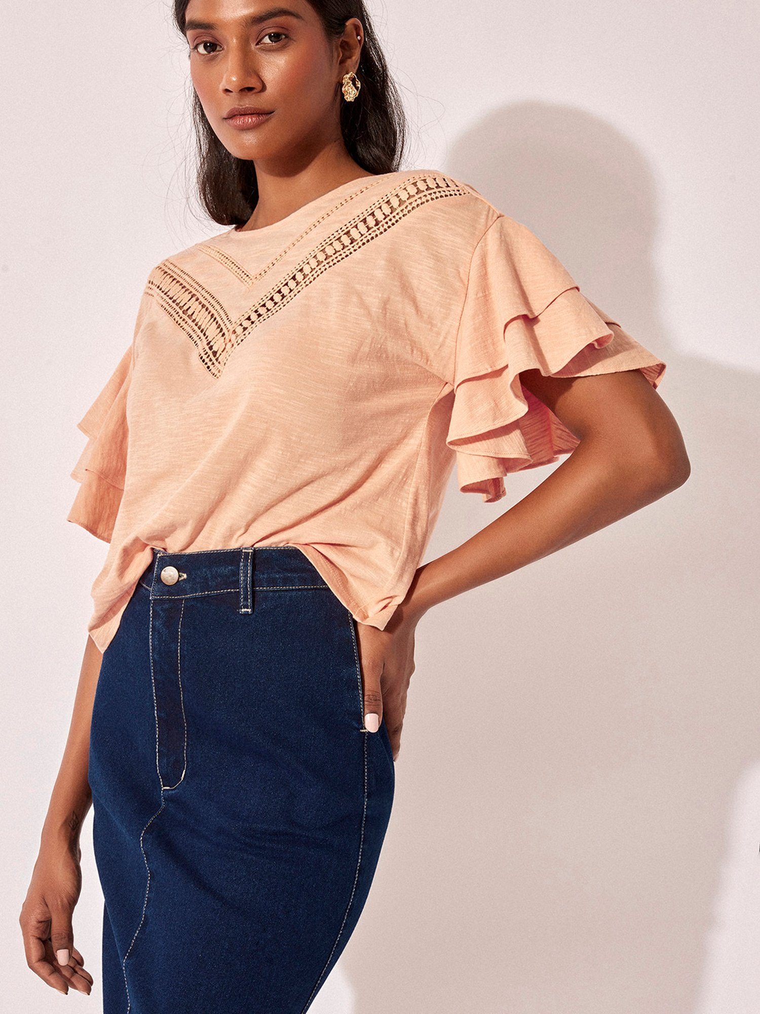 The Label Life Peach Lace Top