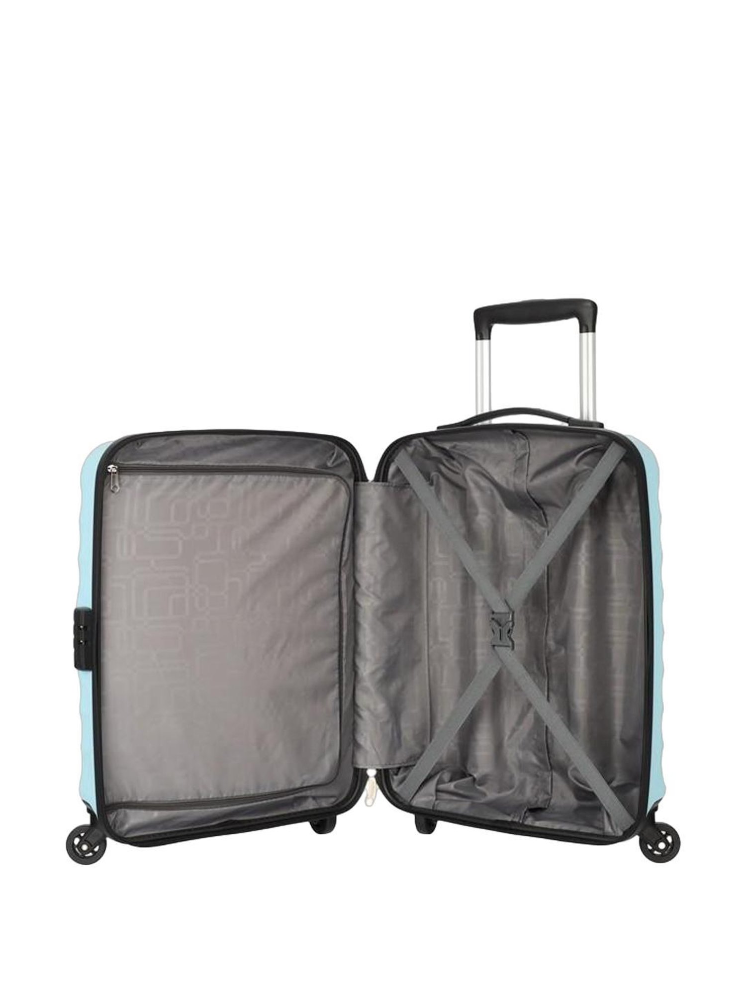 American Tourister Barcelona Powder Blue Solid Hard Cabin Trolley Bag - 55 cm