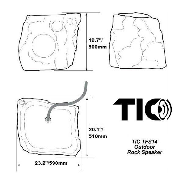 TIC TFS14-CN 10" Premium 3-Way Outdoor Weather-Resistant Rock Speaker (Canyon)