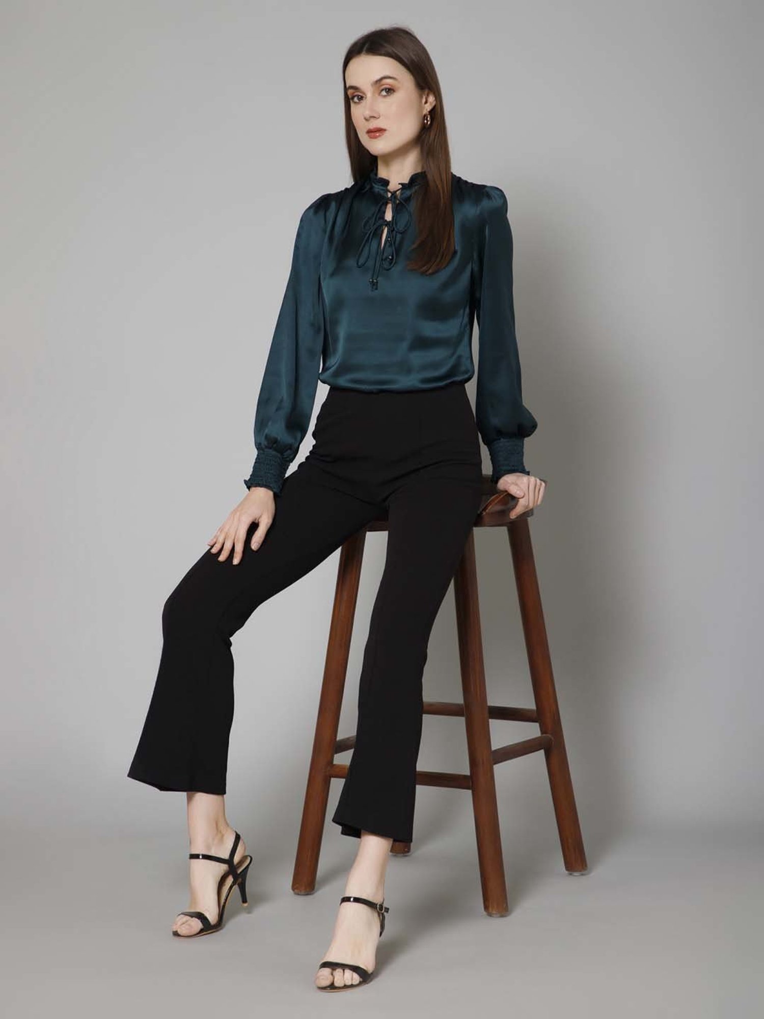 PURYS Bottle Green Regular Fit Top