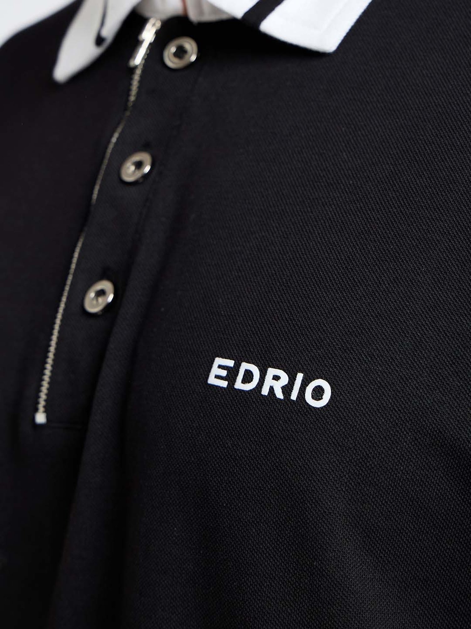 EDRIO Black Regular Fit Polo T-Shirt
