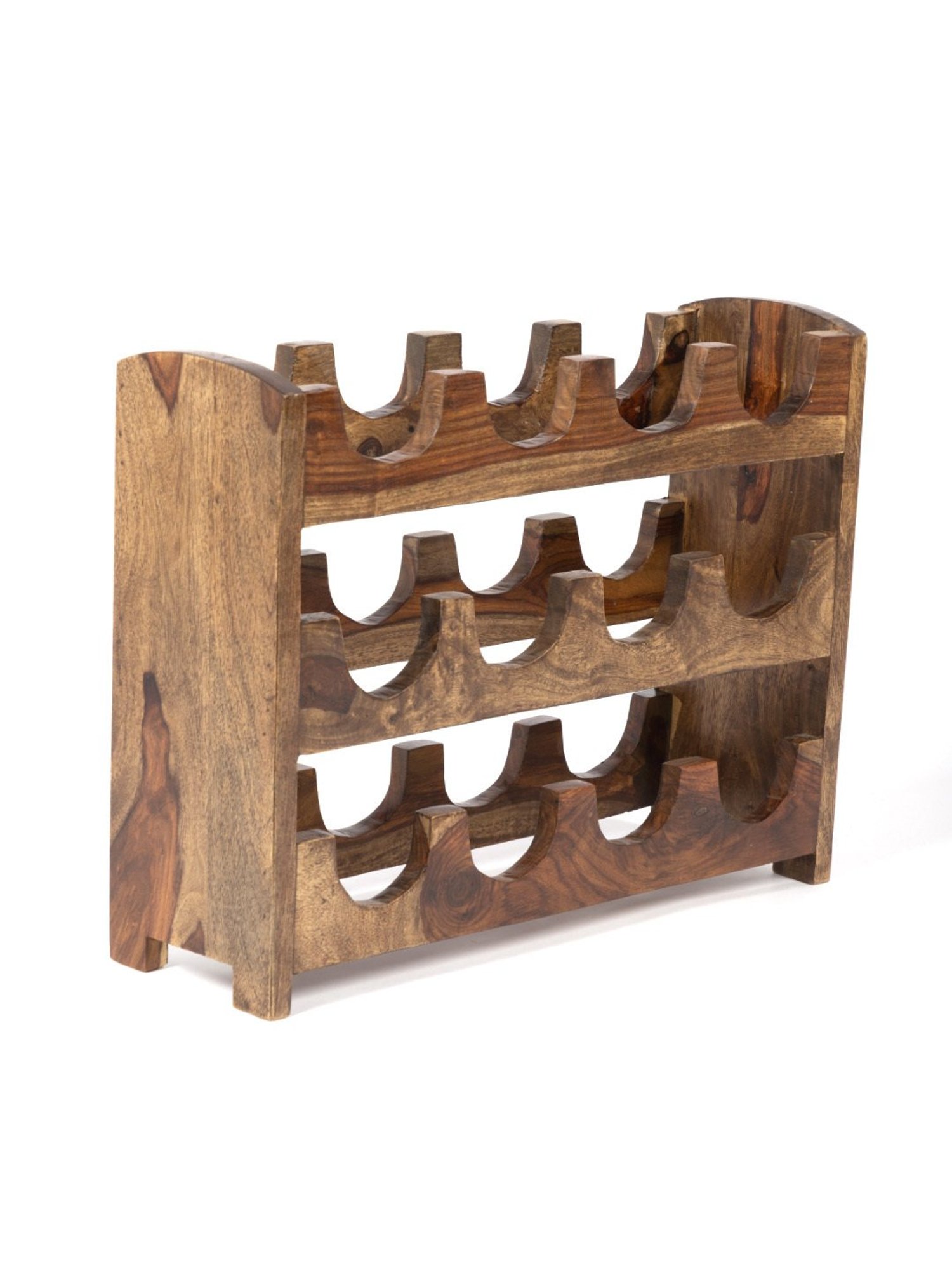 Ikiriya Kassel Solid Brown Wood Wine Rack