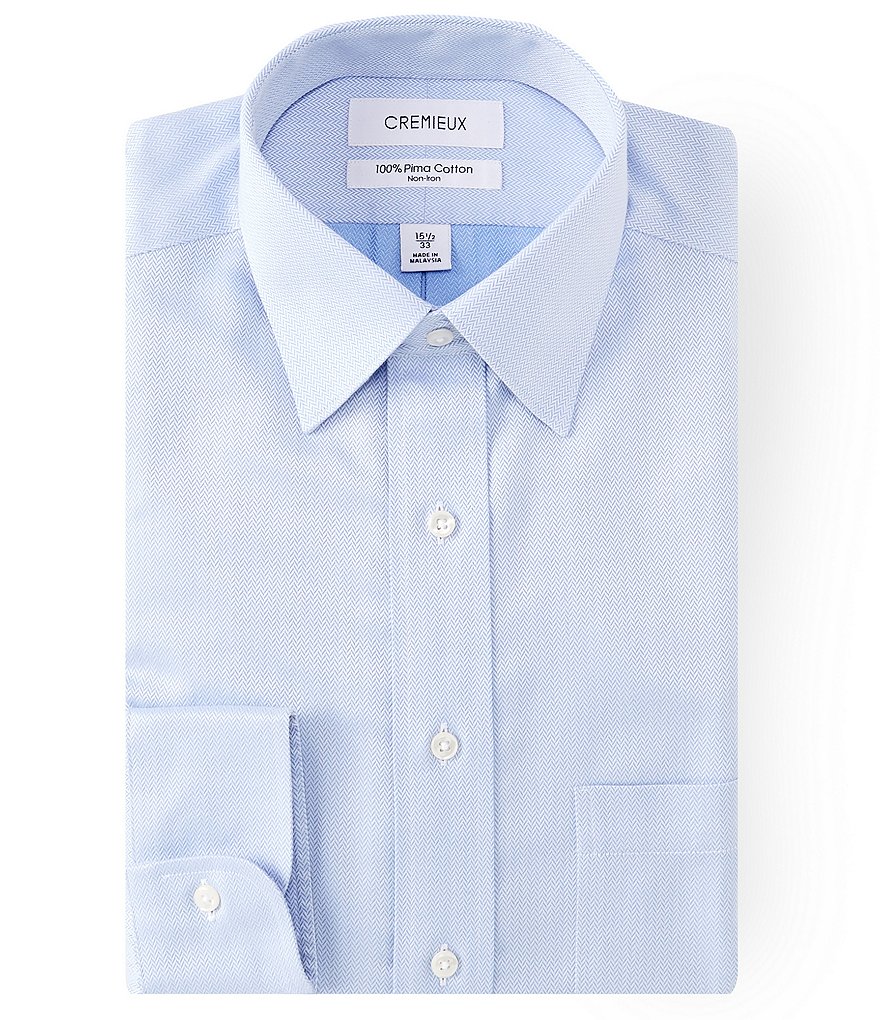 Psycho Bunny Non-Iron Modern Fit Spread Collar Solid Dress Shirt