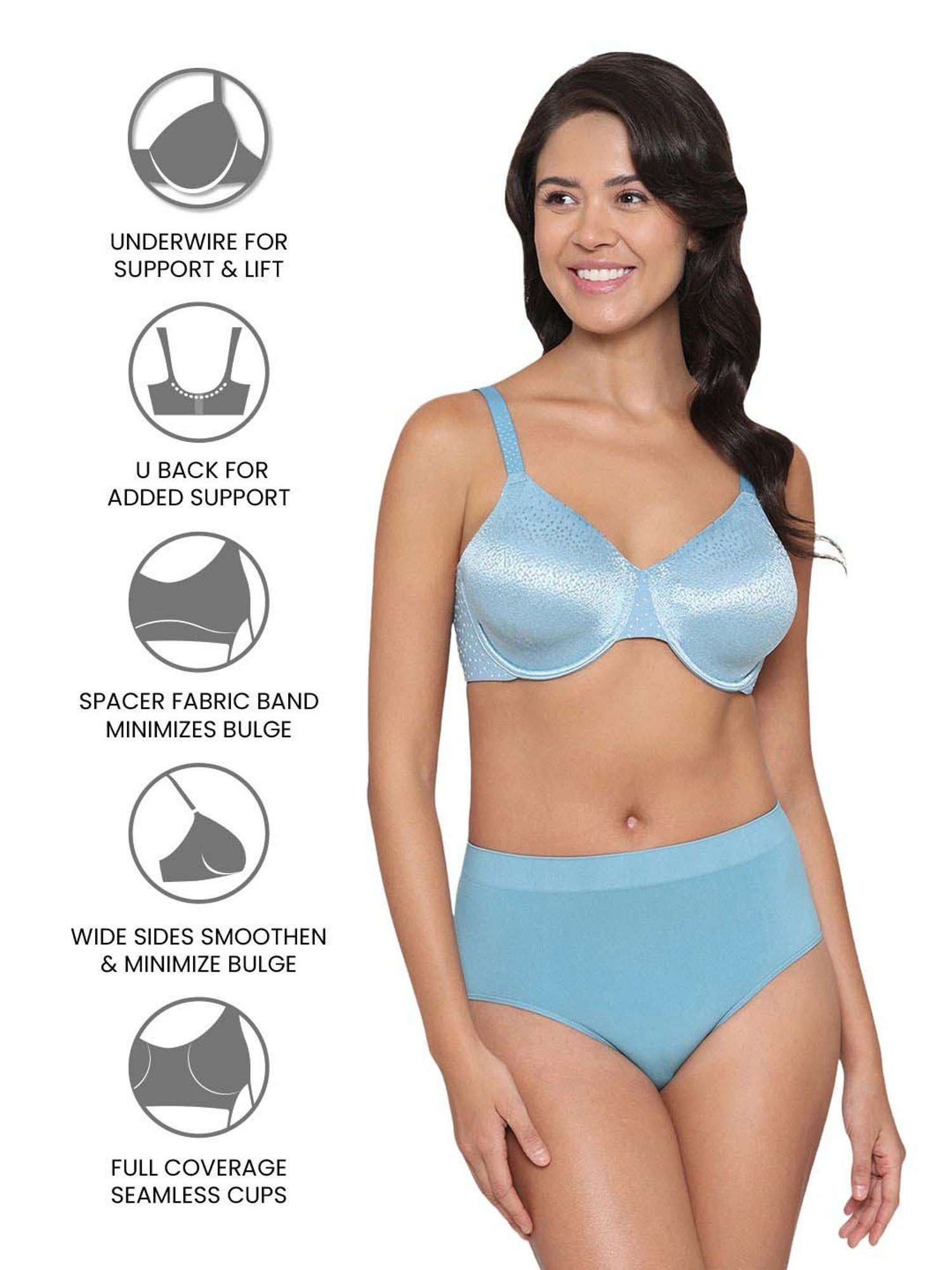 Wacoal Turquoise Self Pattern Everyday Bra