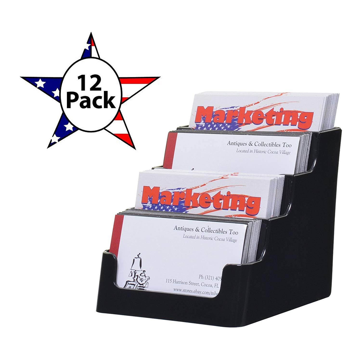 DEF70404 - Deflect-o Four-Pocket Countertop Business Card Holder (Black, 12)