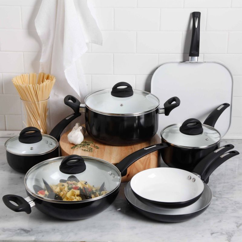 Oster Herstal 11 Piece Aluminum Cookware Set in Black