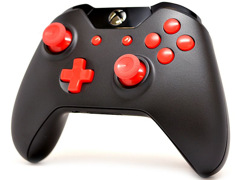 Black/Red Xbox One Rapid Fire Modded Controller for COD BO3, MW Remastered, Ghosts, Destiny, GOW, Battlefield: Quick Scope, Drop Shot, Auto Run, Sniped Breath, Mimic, More (3.5 mm jack)