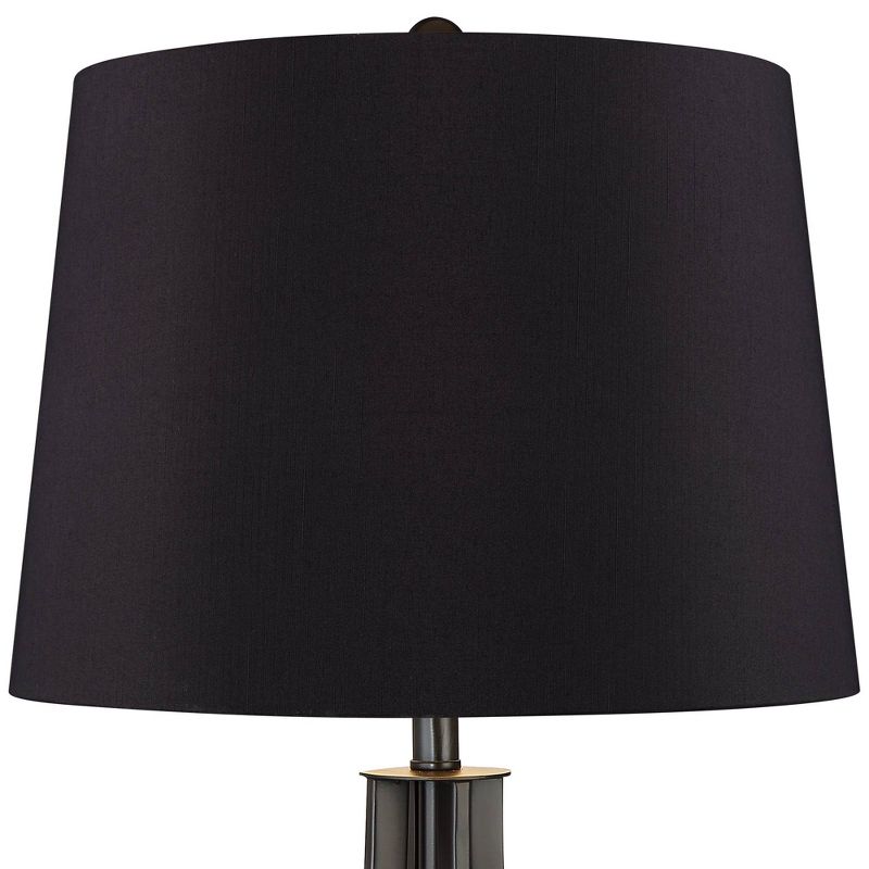 360 Lighting Heather Iron Black Shade Table Lamps with USB Ports Set of 2