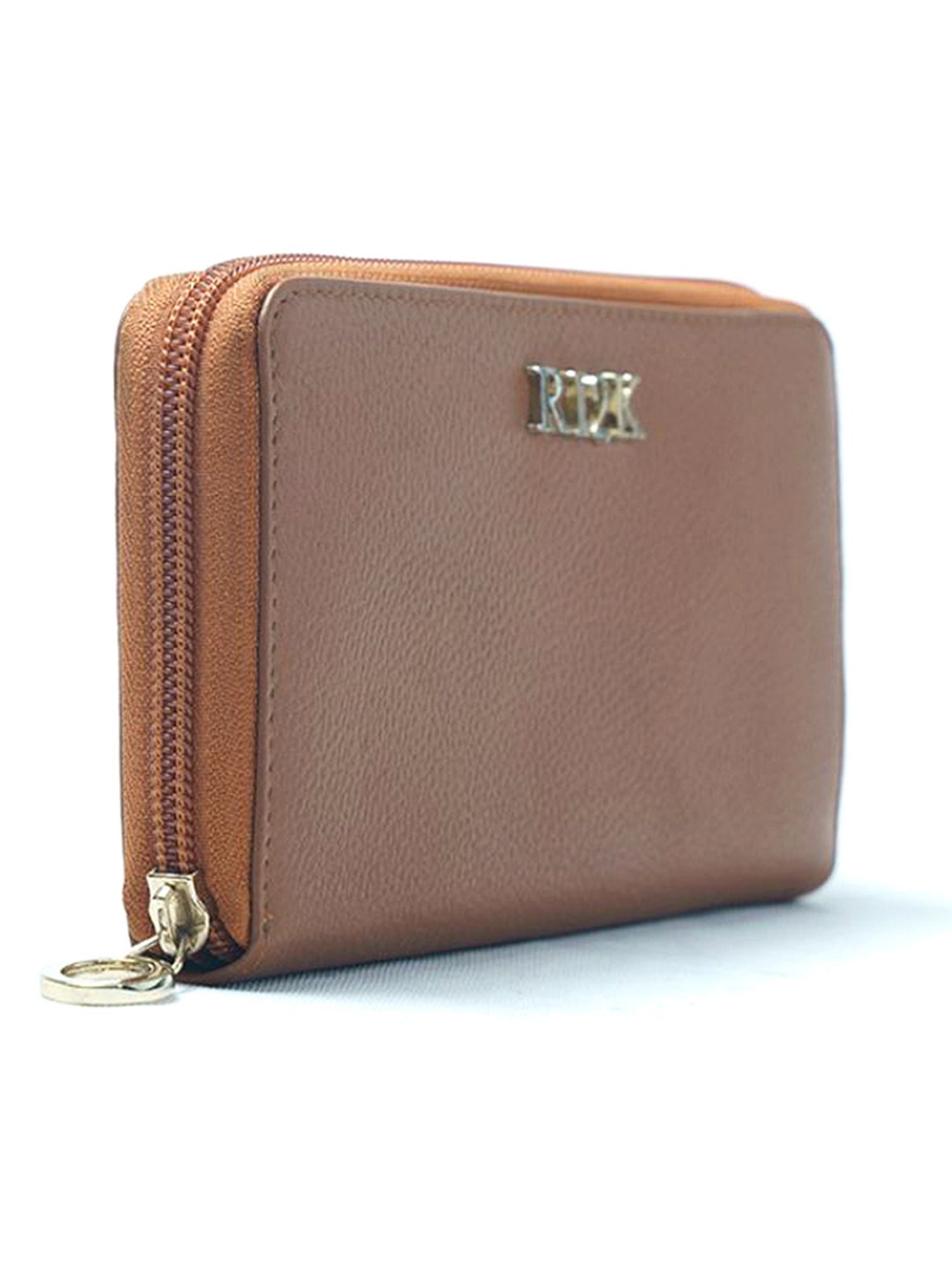 RI2K London Tan Leather Zip around Wallet