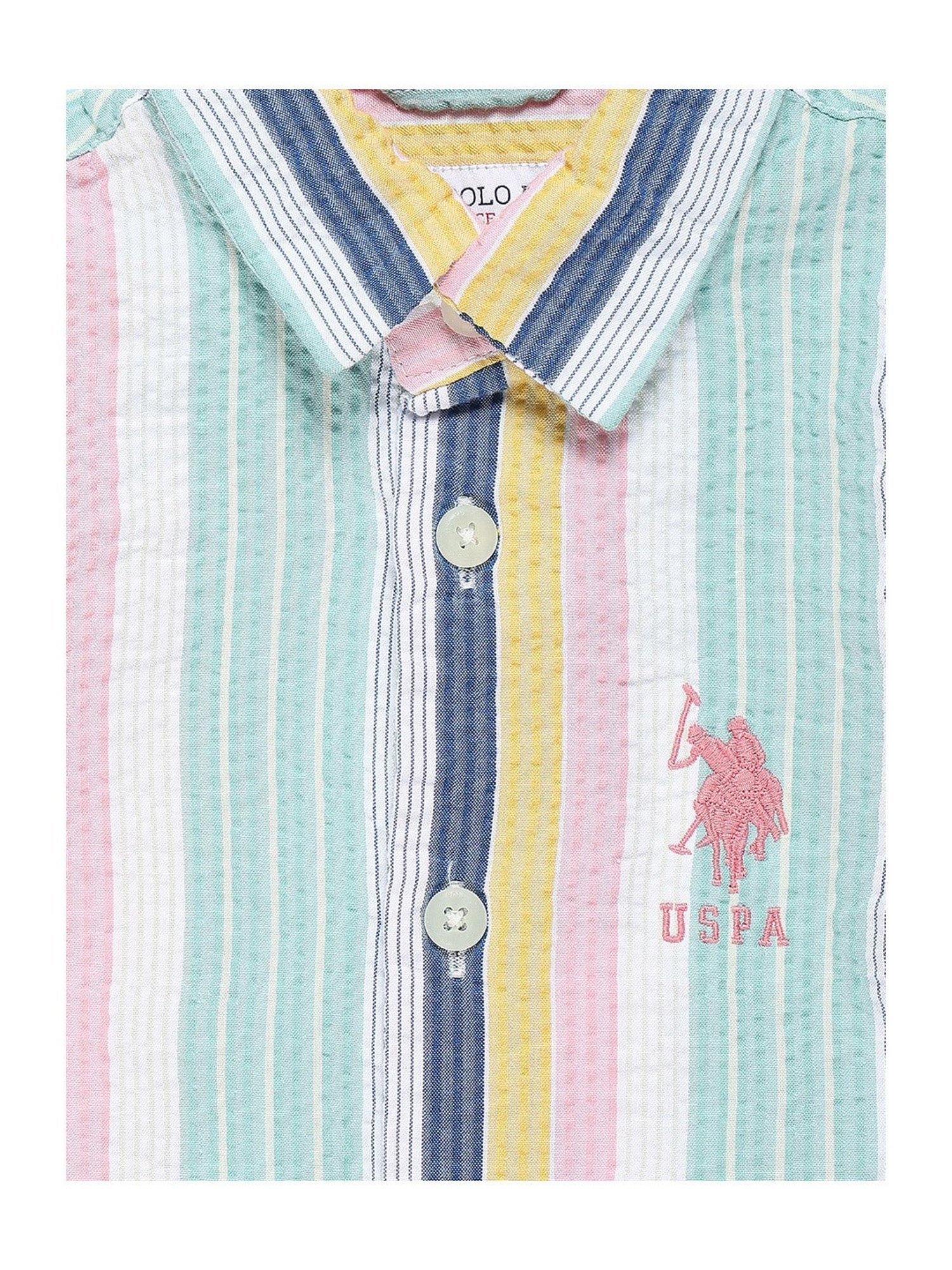 Mothercare Kids Blue Cotton Self Pattern Full Sleeves Shirt