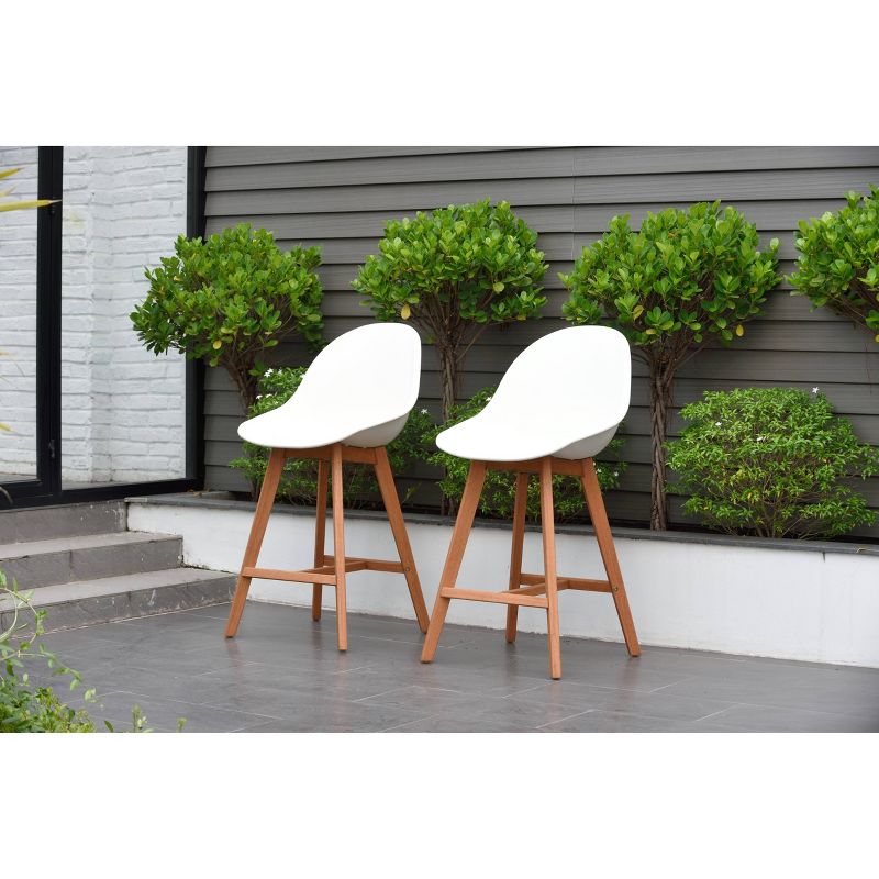 Ariesa 3pc Outdoor Bar Set - White & Gray - CosmoLiving