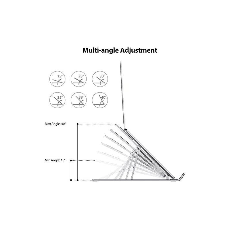 Laptop Stand Portable MacBook Stand Foldable Aluminum Alloy Ventilated Notebook Riser Adjustable Six EyeLevel Ergonomic Laptop Riser for 10156 Notebook Thinkpad Tablet