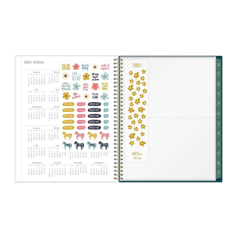 2021 Planner 8.5" x 11" VertAppt Plastic Weekly/Monthly Wirebound Blue Spring Leaf - Mia Charro