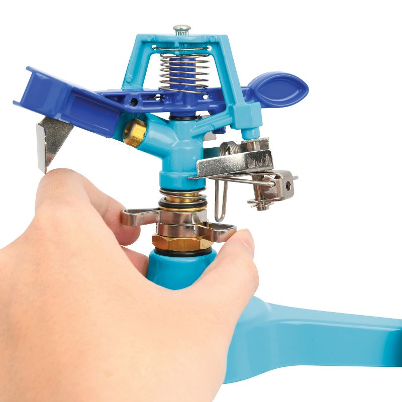 Aqua Joe AJ-IS6WB Indestructible Zinc Impulse 360 Degree Sprinkler | Customizable Coverage | Wheeled Base