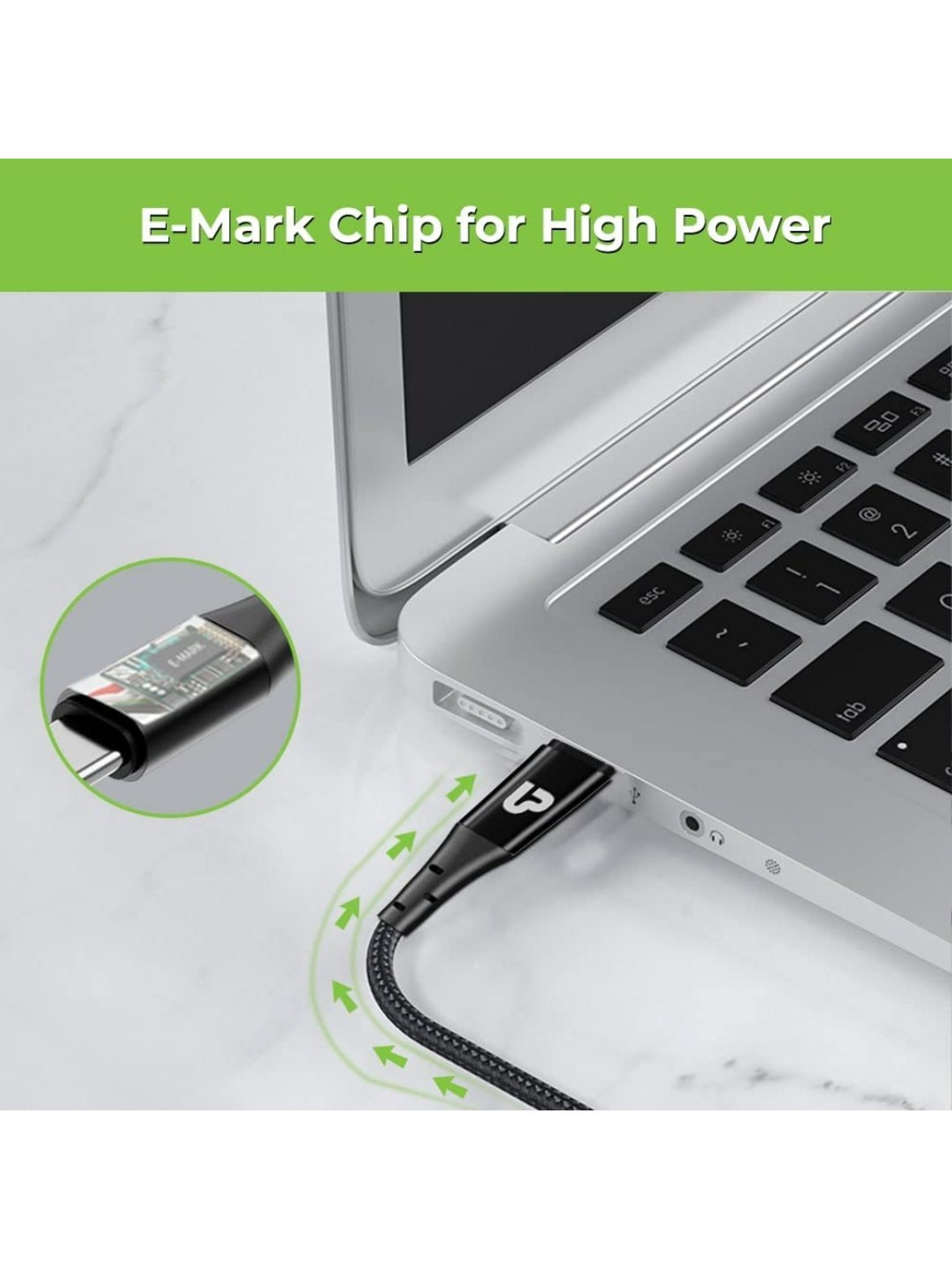 Moerdon SCB138 Fast Charging Data transfer Cable with LED indicator (Black)