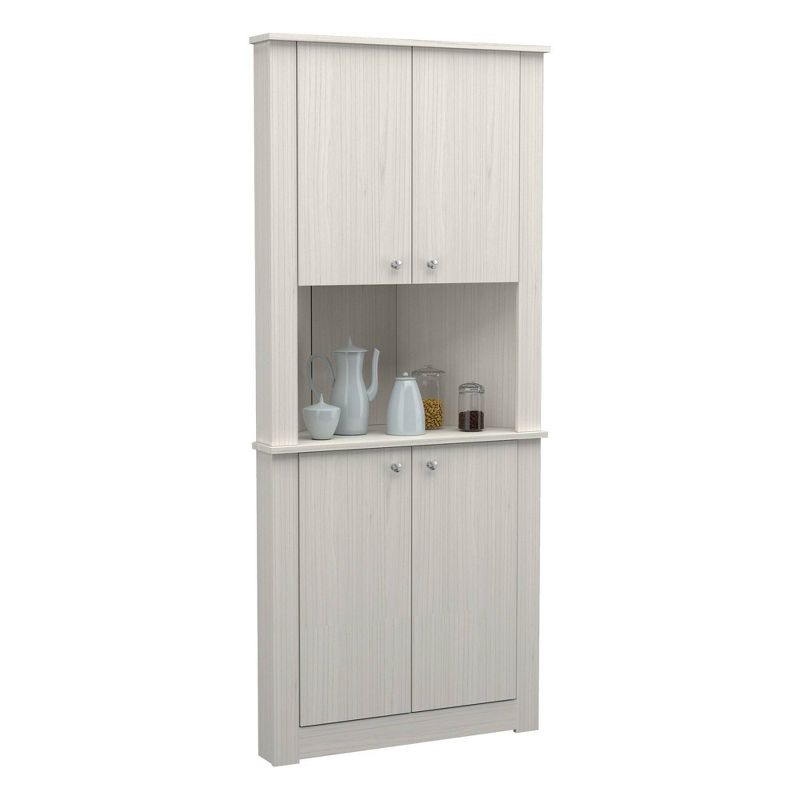 72" Tall Corner Storage Cabinet Washed Oak - Inval