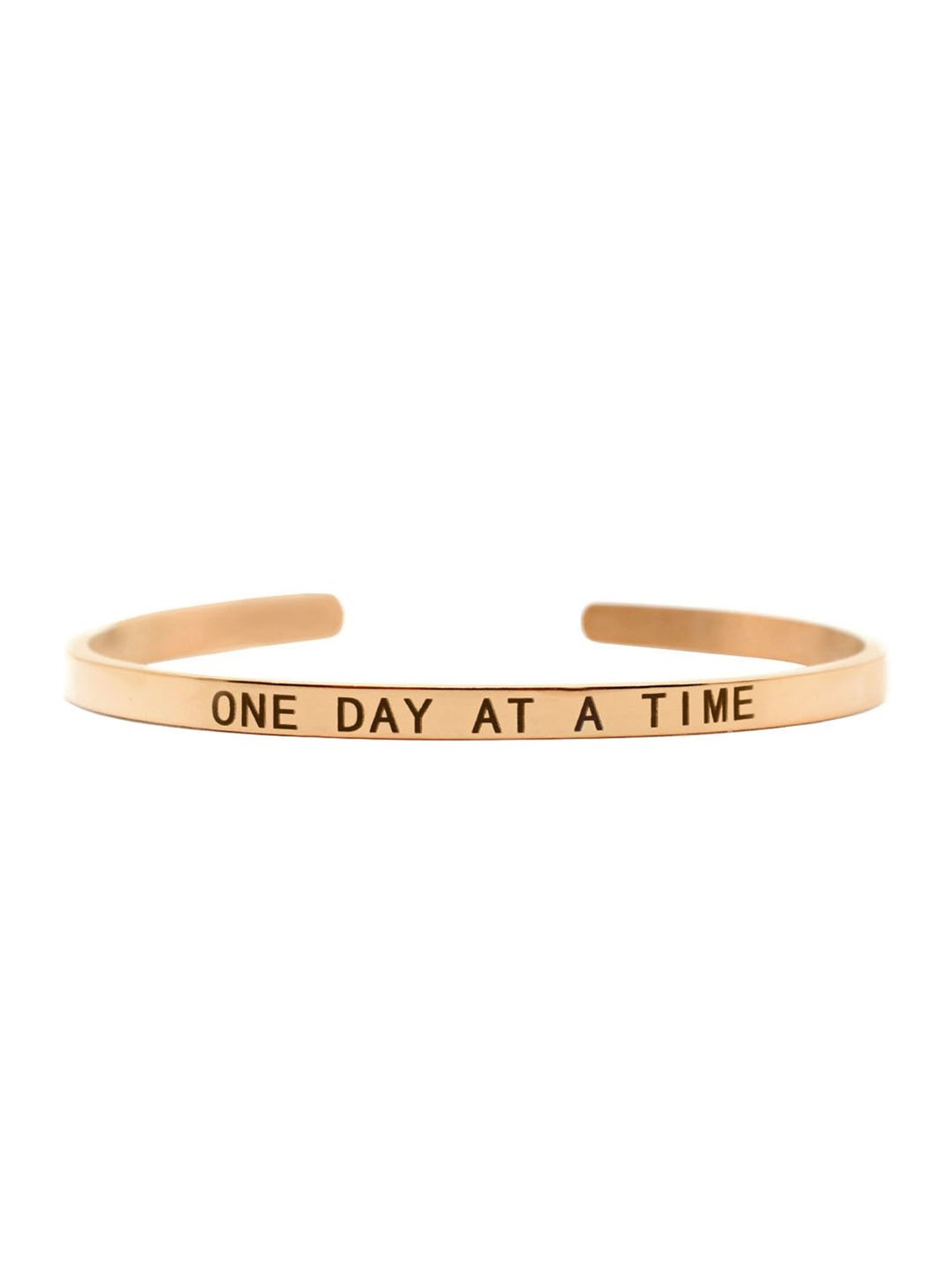 Joker & Witch One Day At A Time Rose Gold Mantra Band Flexible fit Bracelet