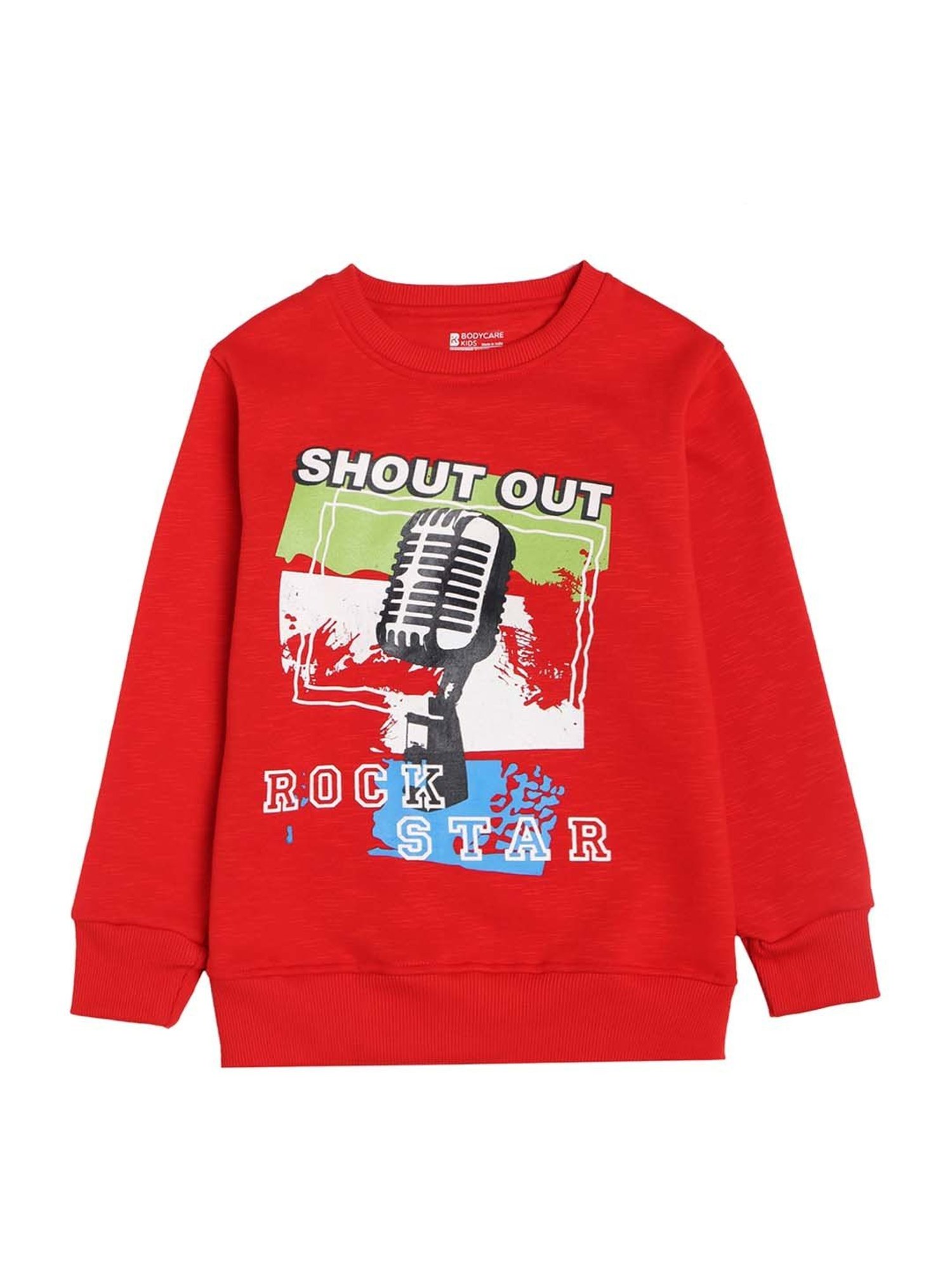 Proteens Kids Red Cotton Printed Sweatshirt