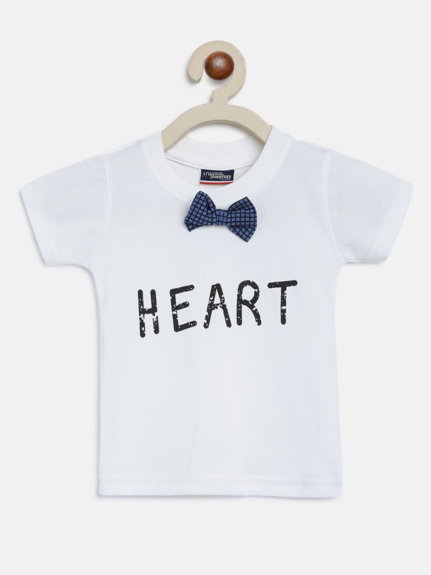 Li'l Tomatoes Kids White & Blue Checks T-Shirt with Dungaree