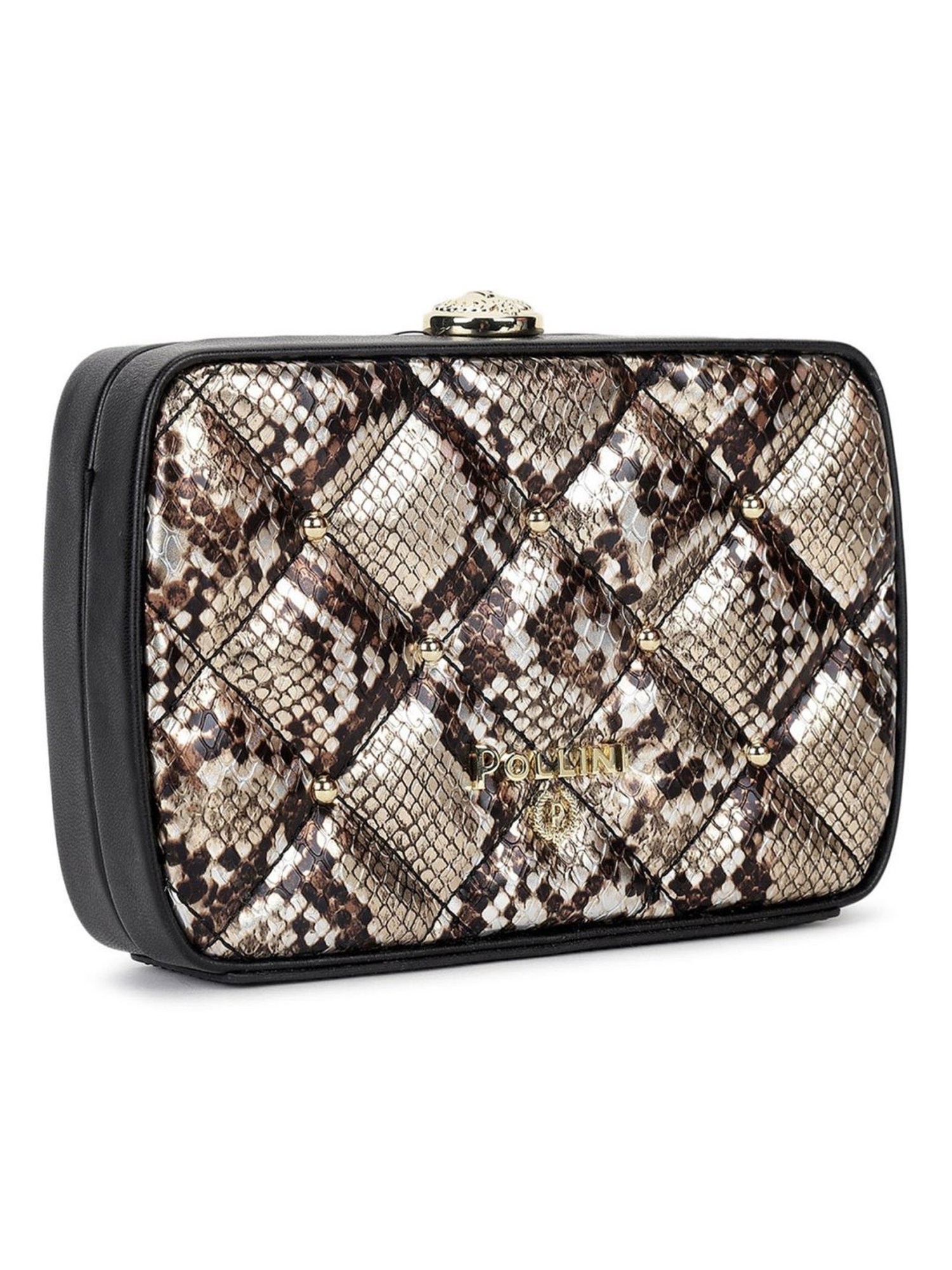 Pollini Brown Soft Animal Effect Small Cross Body Bag