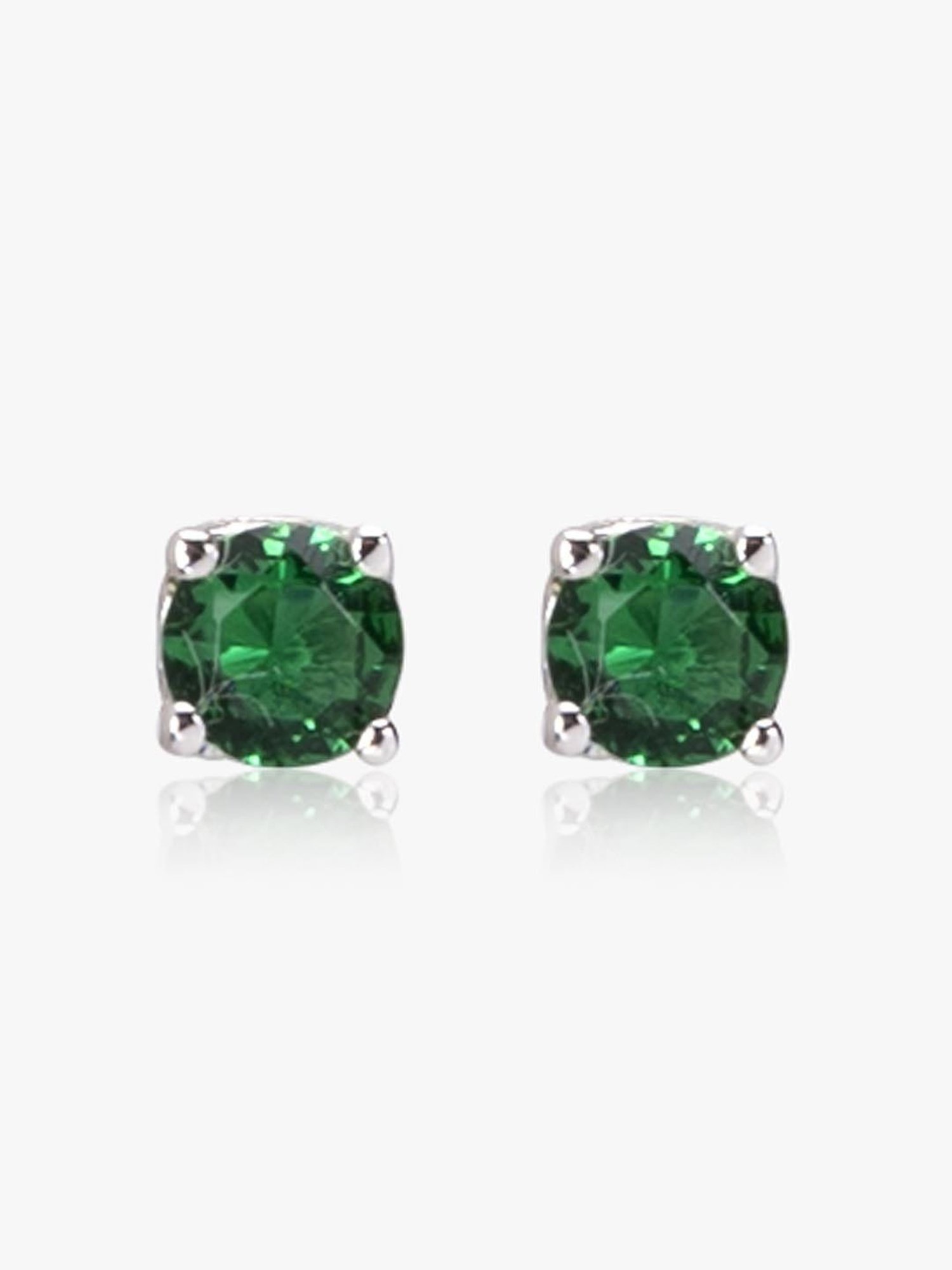 March by FableStreet Sterling Silver Green Zircon Stud Earrings for Women