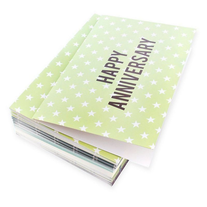Best Paper Products 36-Pack Happy Anniversary Cards Bulk, Star and Stripe Designs, Envelopes Included (4 x 6 In)