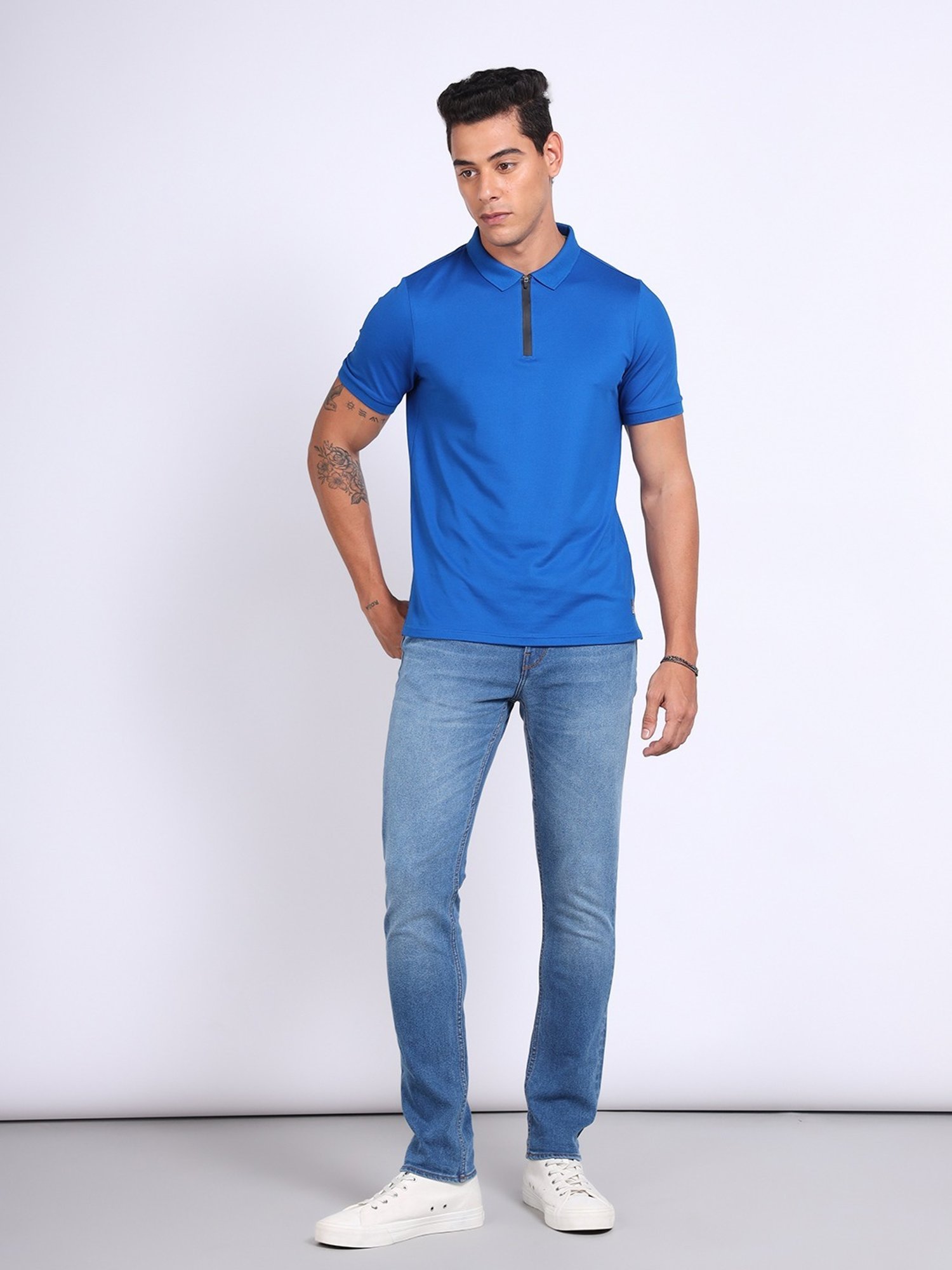 Lee Blue Slim Fit Polo T-Shirt