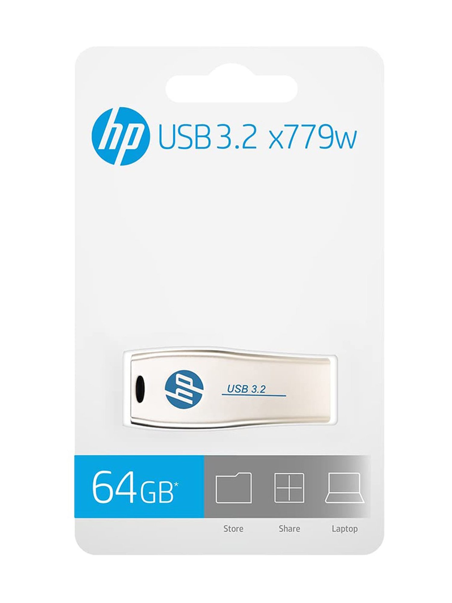 HP V222W 64 GB USB 2.0 Flash Drive (Silver)
