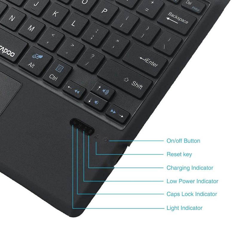 Rapoo Microsoft Surface Pro Trackpad Keyboard for Microsoft Surface Pro 7/6/ Surface Pro 5 2017/ Surface Pro 4 12.3 inch Tablet/Surface Pro 3 2014 Keyboard Case - Detachable Wireless Type Keyboard