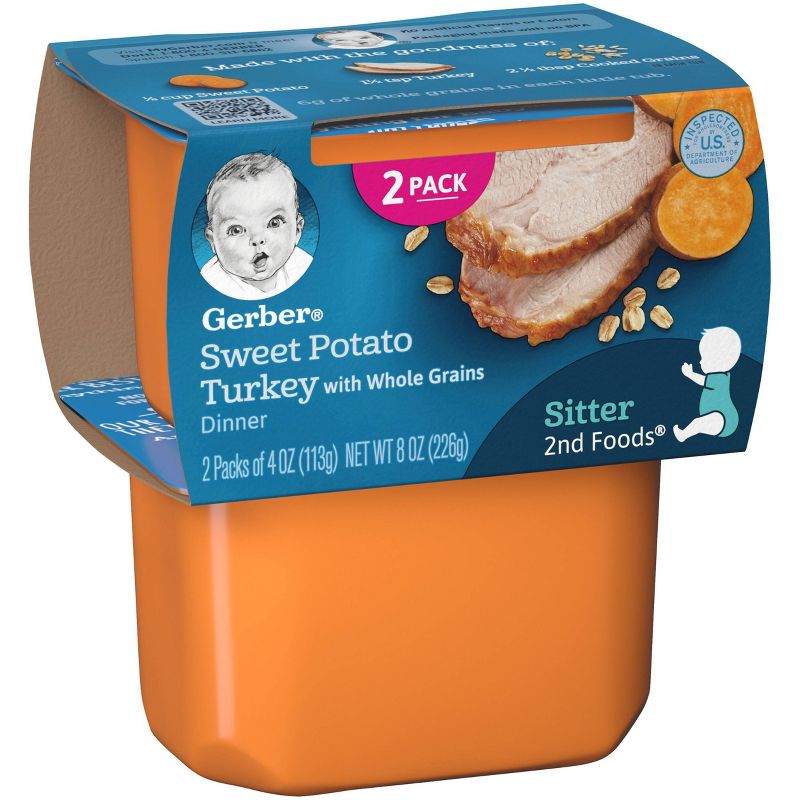Gerber Sitter 2nd Foods Sweet Potato & Turkey with Whole Grains Baby Meals - 2ct/4oz Each