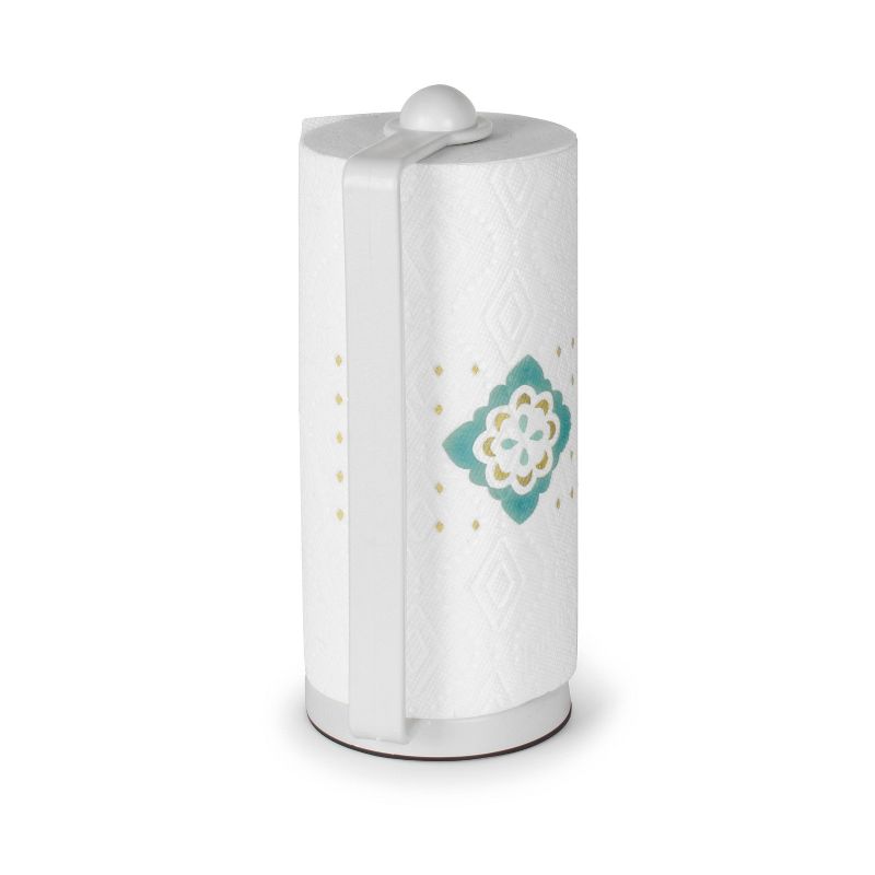 Spectrum Diversified Plastic Portable Paper Towel Holder - White