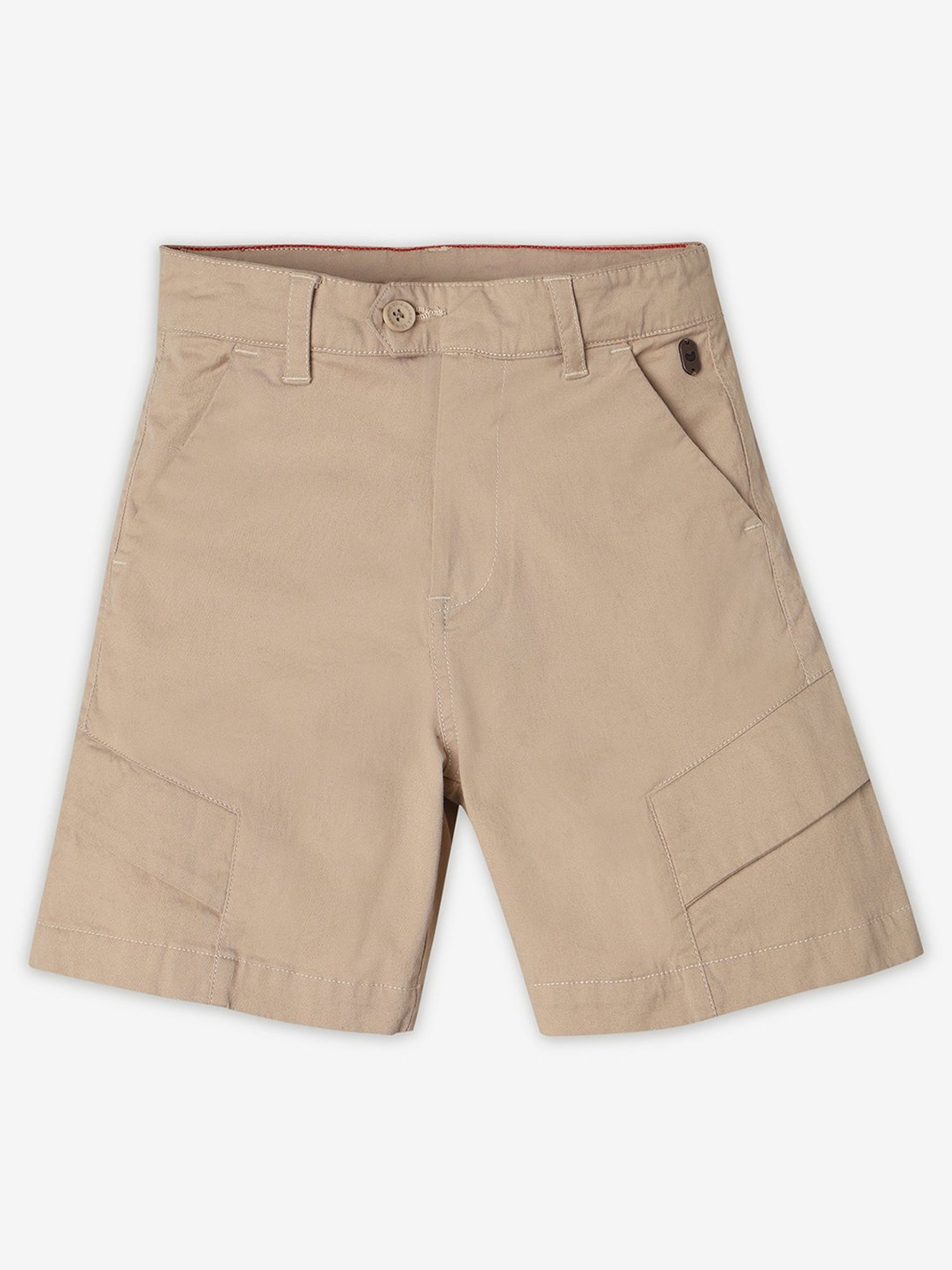 Ed-a-Mamma Kids Beige Solid Shorts