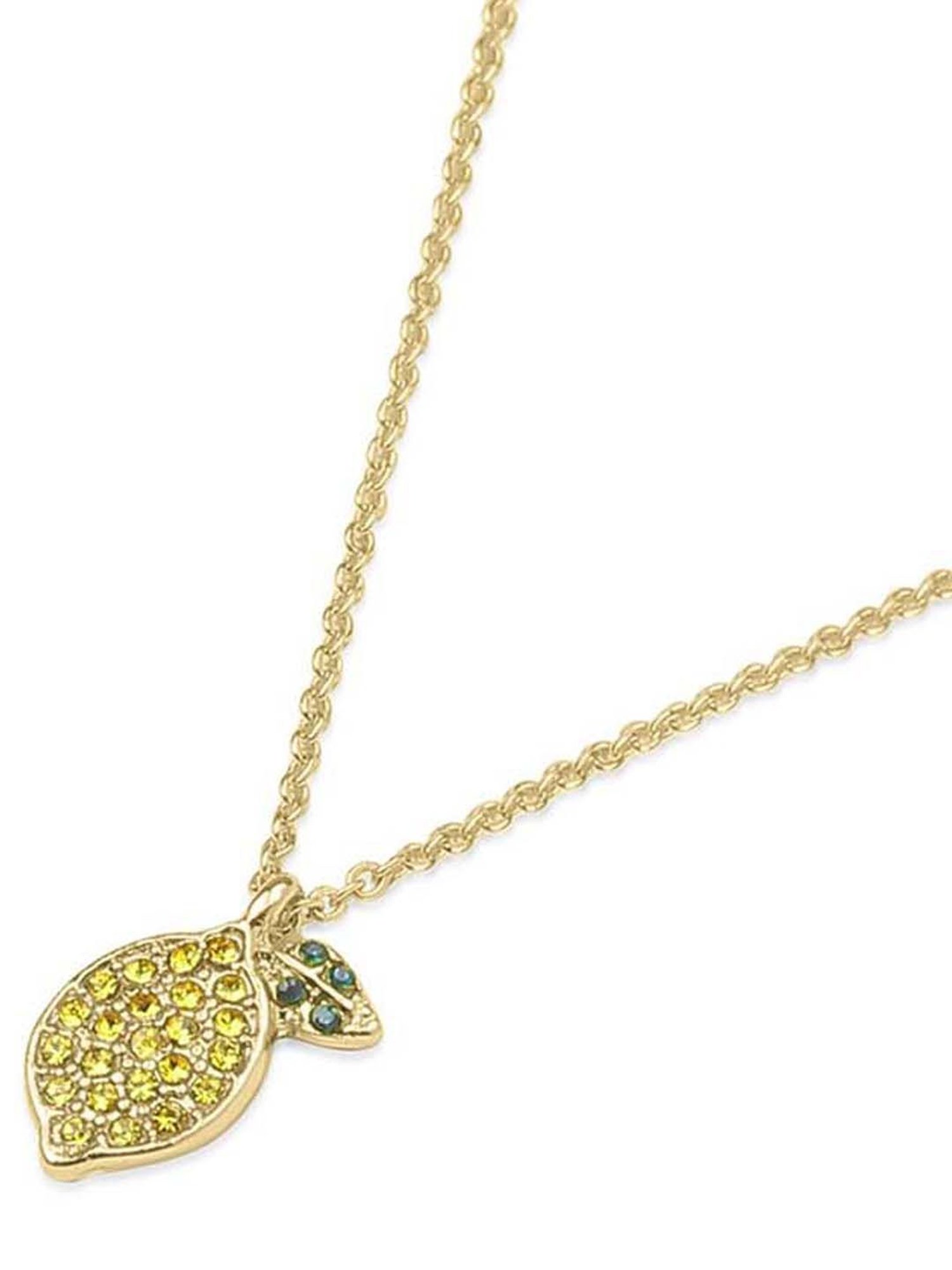 Accessorize London Women's Yellow Lemon Pendant Necklace