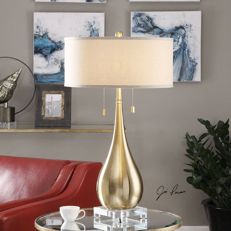Lagrima Brushed Brass Lamp