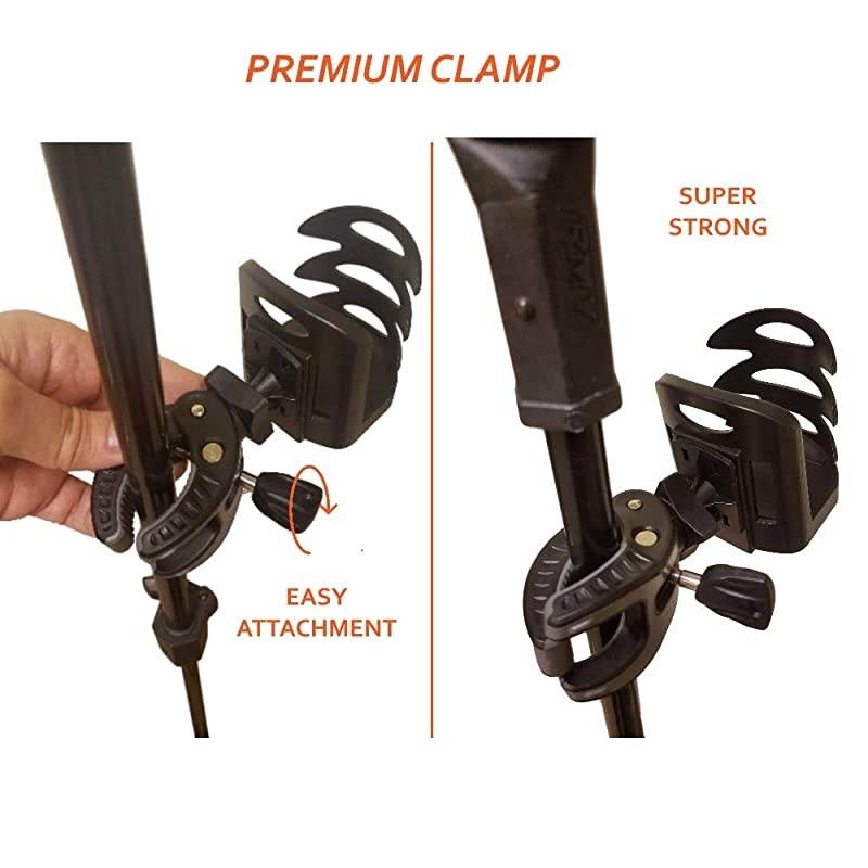 CR-25 Drink Bottle Holder - Cup Caddy - Water, Other Beverage - Mount Clamp Accessory for Mic Stand, Handle Bar, Pole, Music or Microphone Boom Stand