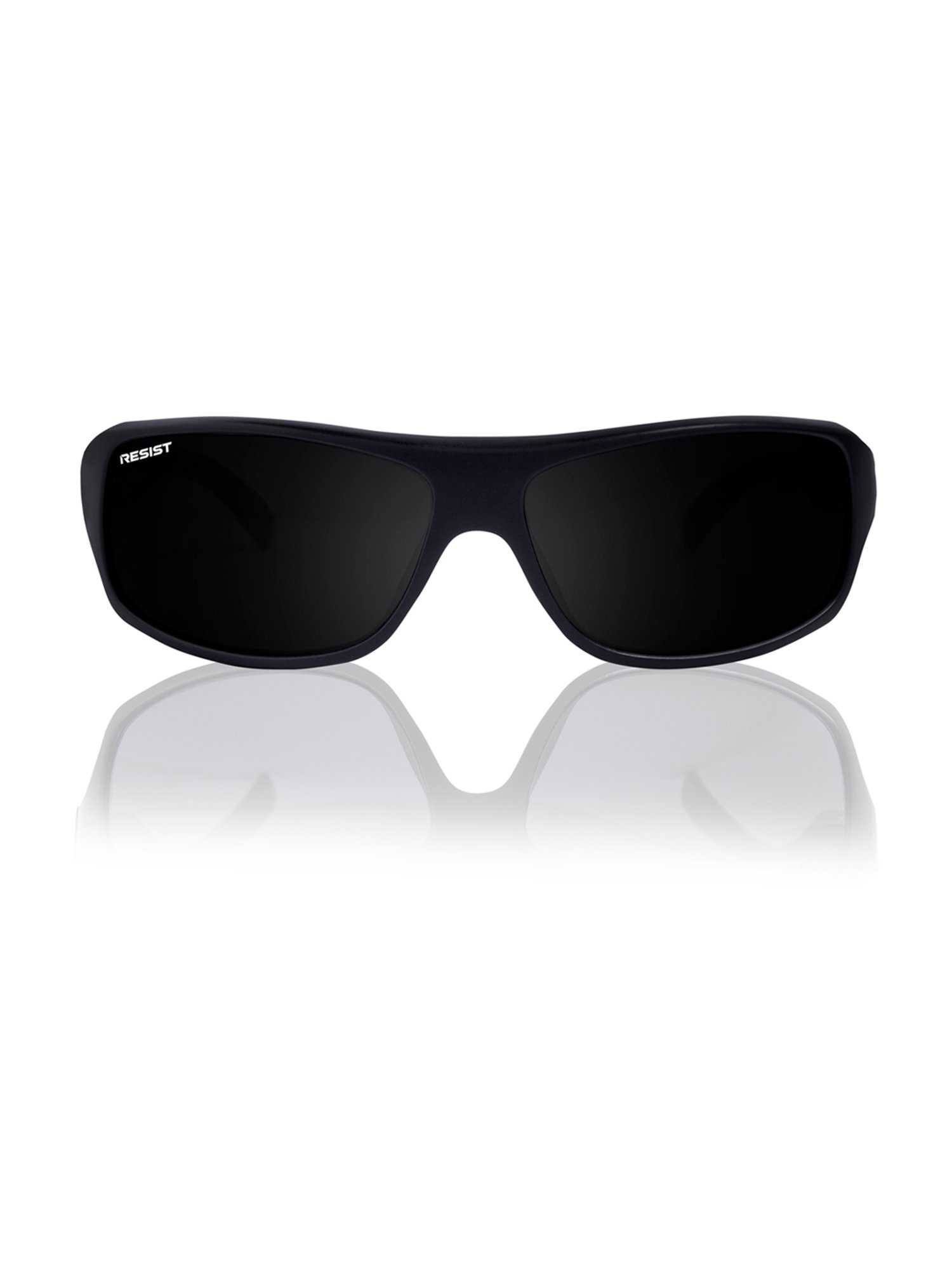 Resist Eyewear Black Wraparound UV Protection Unisex Sunglasses