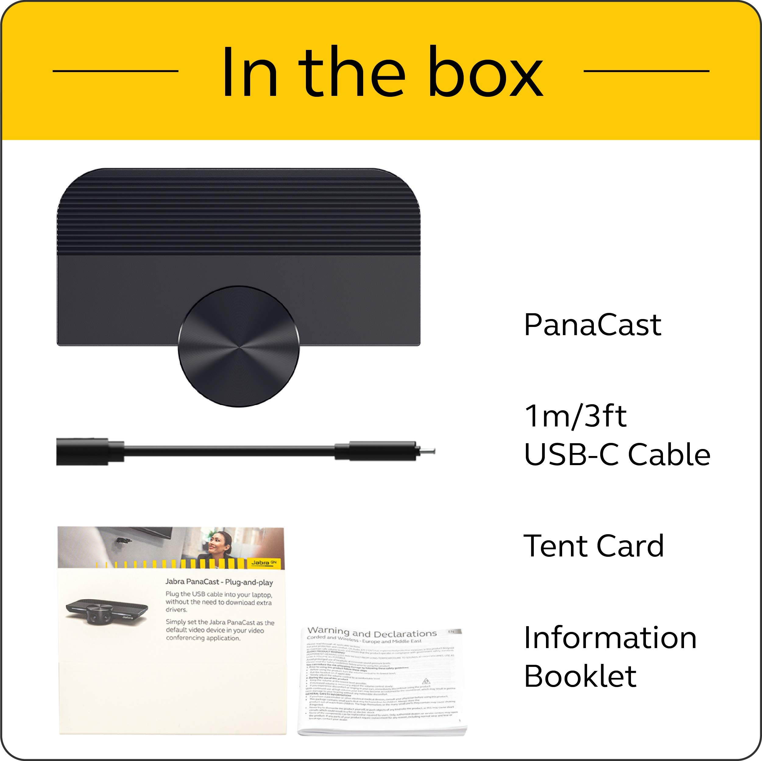 PanaCast &ndash; Intelligent 180&deg; Panoramic-4K Huddle Room Video Camera &ndash; Inclusive Video Conferencing Camera with Full Room Coverage, Easy to Set Up Wide Angle Webcam for Business & Distance Learning