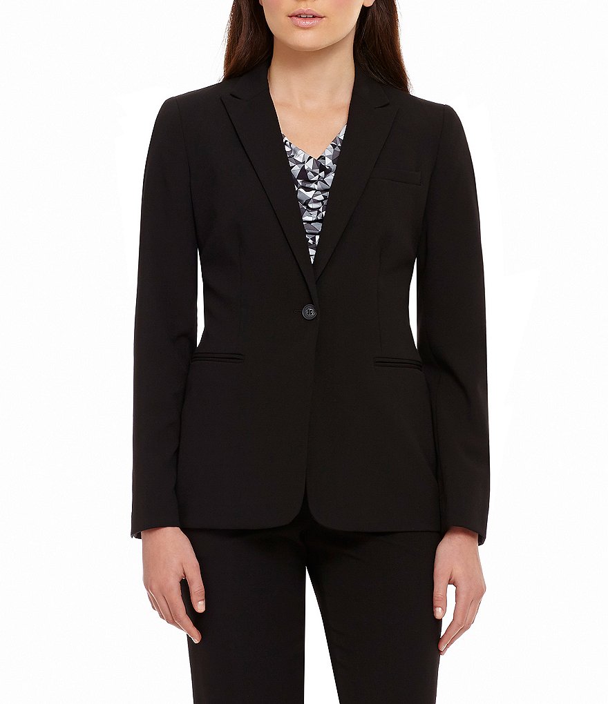 Kasper Glen Plaid Notch Lapel Two Button Front Pocket Jacket