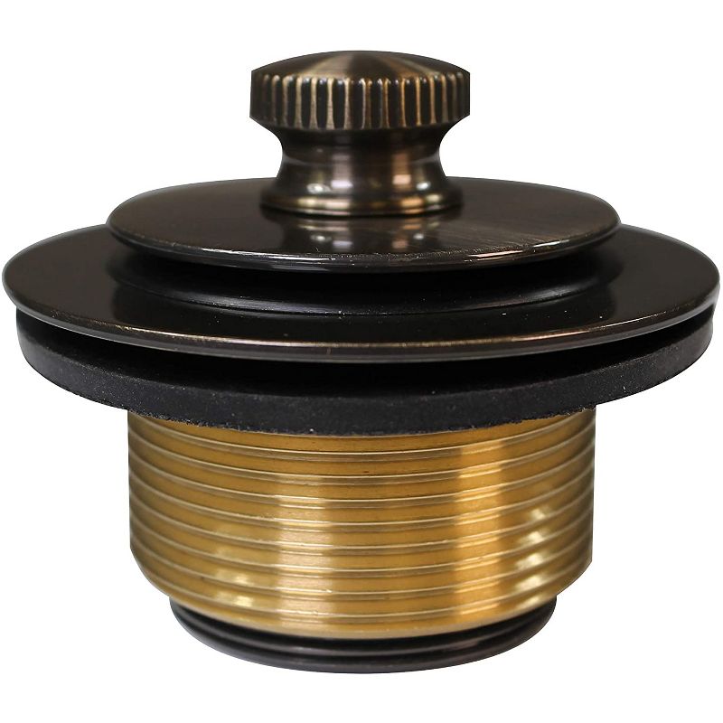 Westbrass D94K-06 1.5 Inch Diameter Twist & Close Bathtub and Shower Trim Hardware Set with 2 Hole Faceplate, Antique Brass Finish