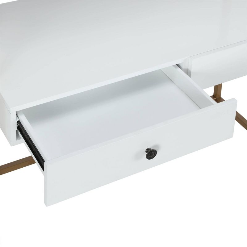 Billie Metal Desk Etagere Gold - CosmoLiving by Cosmopolitan