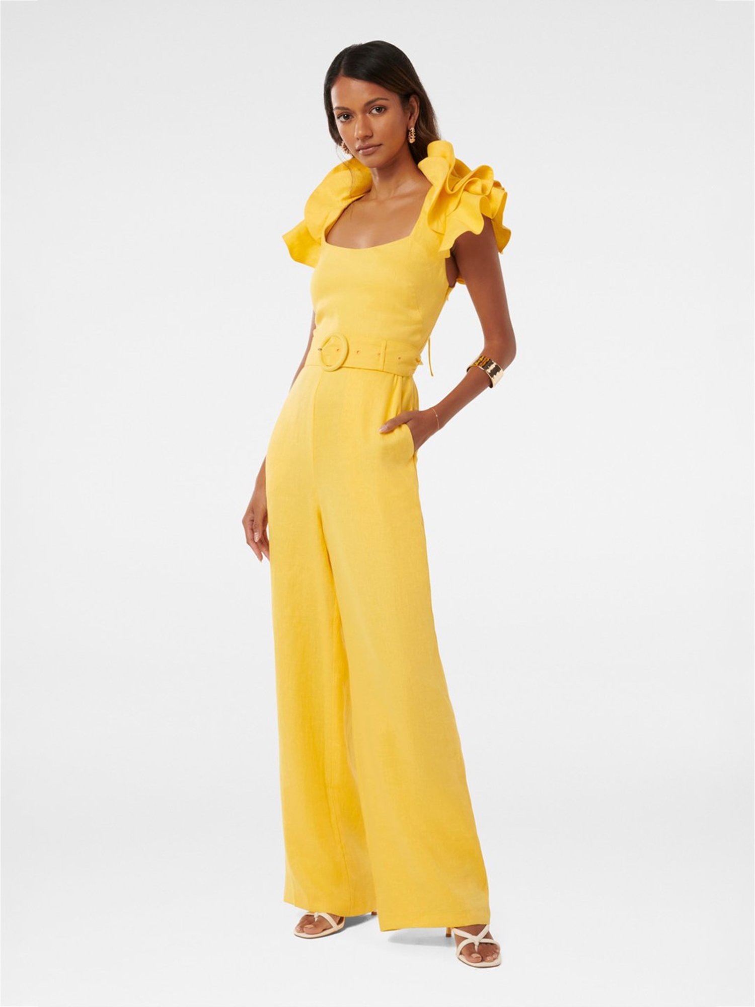 Forever New Macey Petite Ruffle Sleeve Jumpsuit With Belt