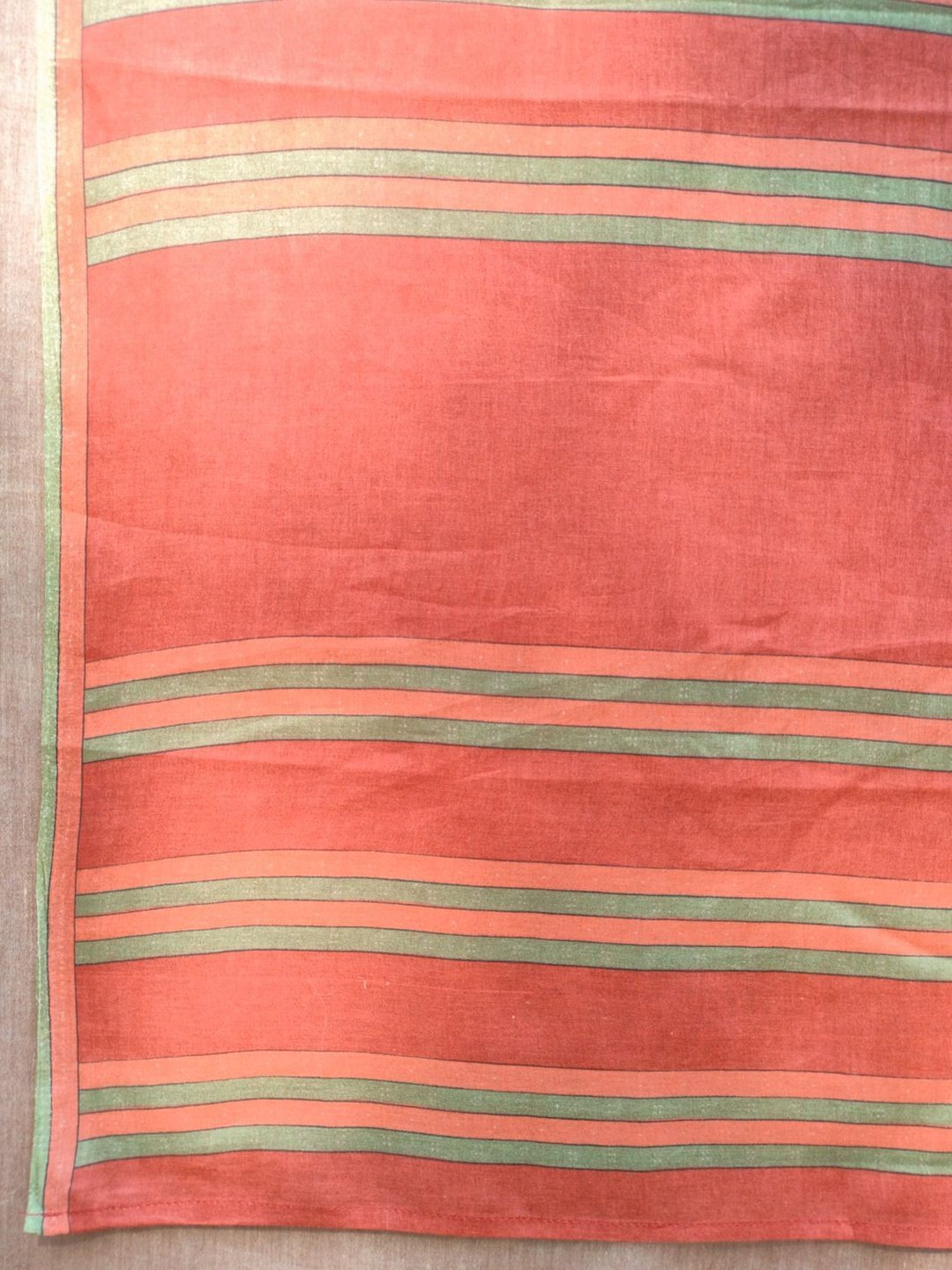 Suta Rust Cotton Floral Print Saree Without Blouse