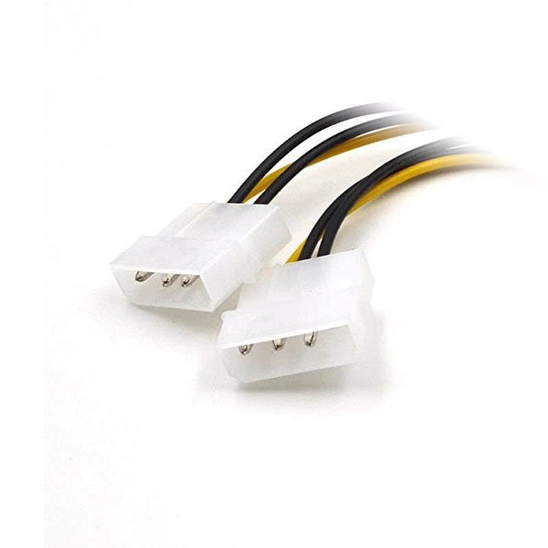 10pcs 6 inch 2 x Molex 4 pin to 6-Pin PCI Express Video Card Pci-e ATX PSU Power Converter Cable - Molex to Pcie 6 pin Adapter